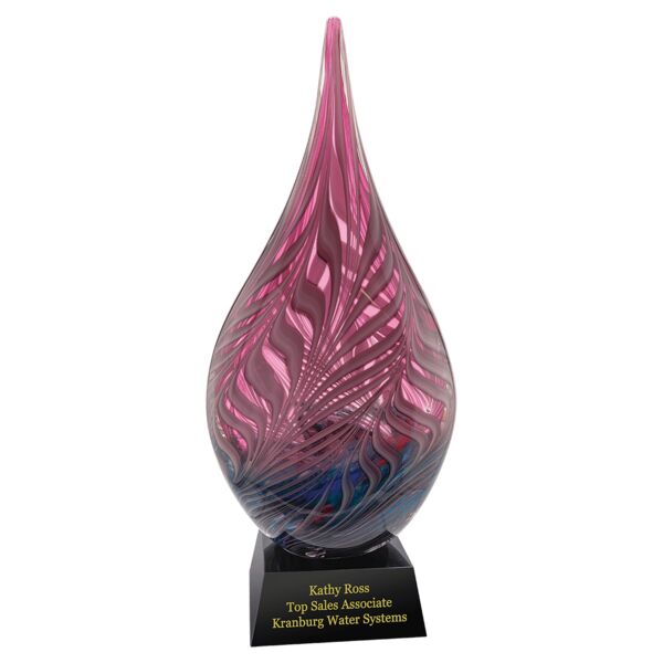 16 1/2" Multi-Color Hollow Raindrop Art Glass Thumbnail