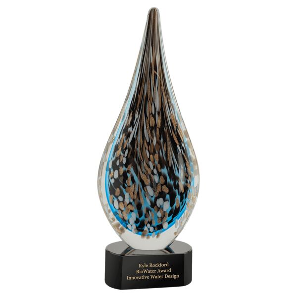 15 1/2" Multi-Color Hollow Raindrop Art Glass Thumbnail