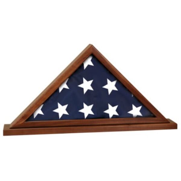 25 1/2" x 12 3/4" Genuine Flag Display Case with Base Attached Thumbnail