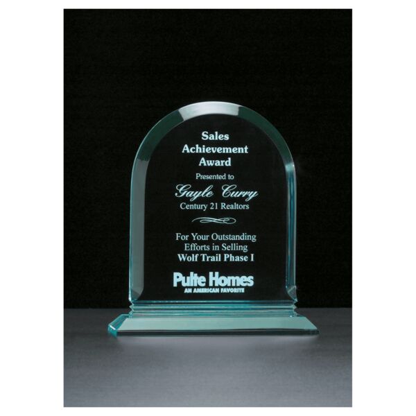 7 1/2" x 8 3/4" Arch Series Jade Acrylic Award Thumbnail