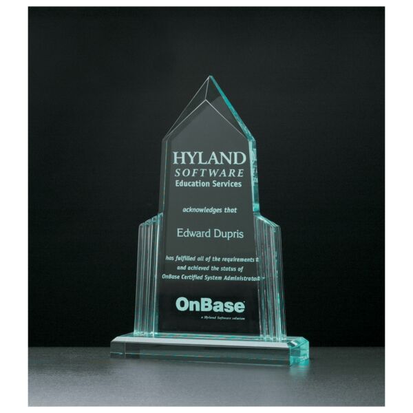 6" x 10" Spire Series Jade Acrylic with Jade Acrylic Base Thumbnail