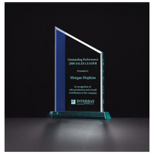 5 1/2" x 8" Zenith Series Jade Acrylic with Highlights and Jade Base. Thumbnail