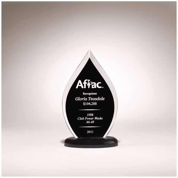 5 3/4" x 10" Flame Series Acrylic with Silk Screened Back on Base Thumbnail