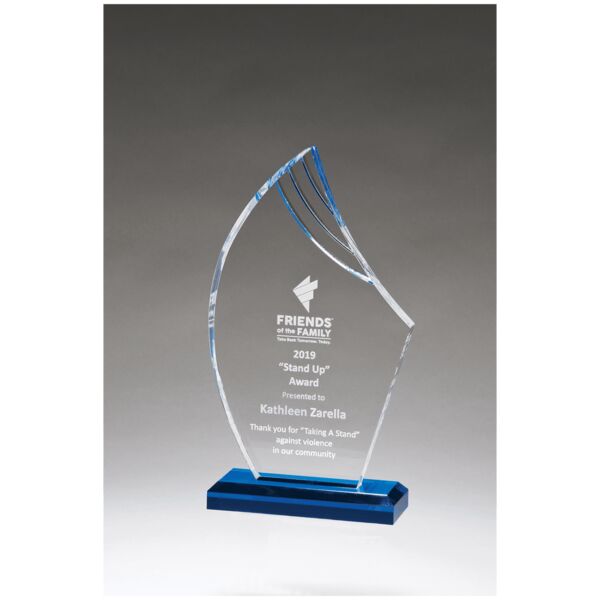 5 1/2 x 9 3/4" Flame Series Acrylic with Accents and Matching Acrylic Base Thumbnail