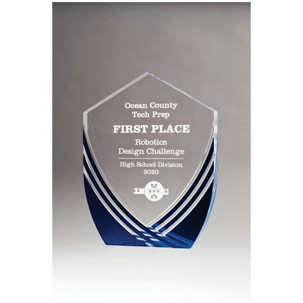 7 3/8" x 9 1/2" Shield Series Acrylic with Polished Score Lines and Metallic Accent Thumbnail