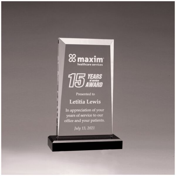 5" x 7 3/4" Apex Series Acrylic Award with Base Thumbnail