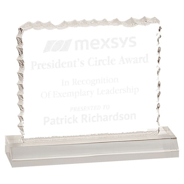 5 1/2" x 4 1/2" Cracked Ice Acrylic Blank with Base Thumbnail