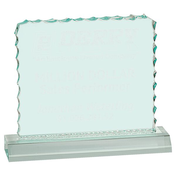 6 1/2" x 5 1/2" Jade Cracked Ice Acrylic Blank with Base Thumbnail