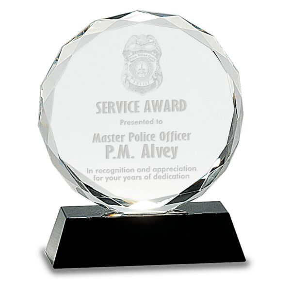 6" Round Facet Crystal on Pedestal Base Thumbnail