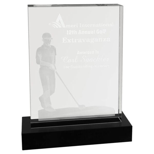 6 1/4" x 8" Crystal 3D Male Golf Thumbnail