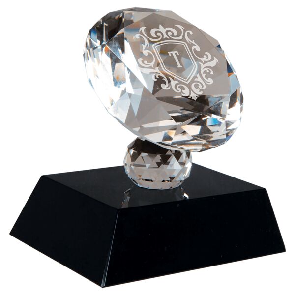 3 1/2" Crystal Diamond on Pedestal Base Thumbnail