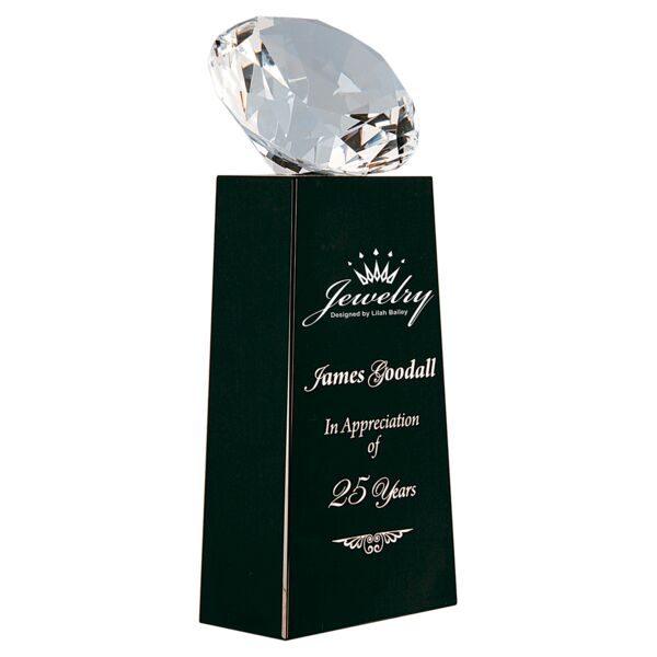 7 3/4" Crystal Diamond on Crystal Pedestal Thumbnail