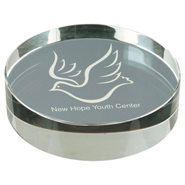 3 1/8" Crystal Round Paperweight Thumbnail