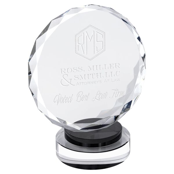 7" Round Facet Crystal on & Round Base Thumbnail