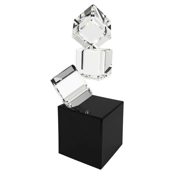 8" Triple Crystal Blocks on a Base Thumbnail