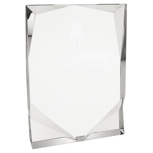 6" x 8 1/2" Crystal Rectangle with Two Front Bevels Thumbnail