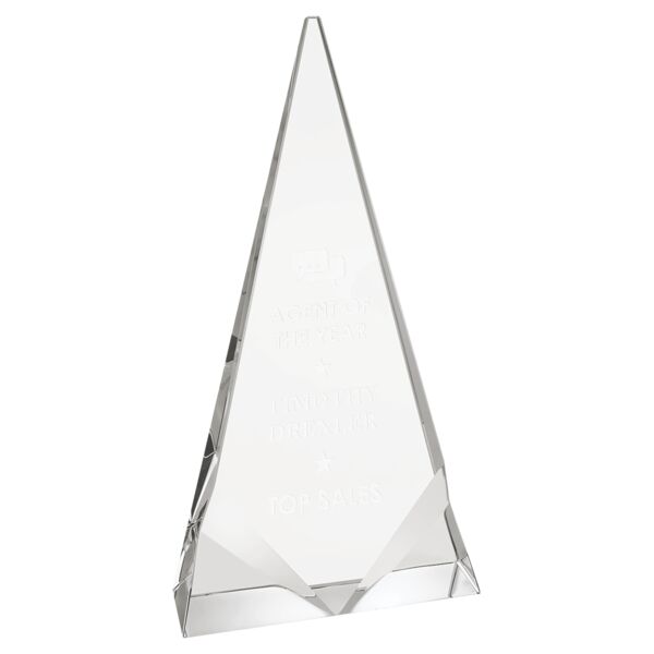 5" x 9 1/2" Crystal Triangle with Two Front Bevels Thumbnail