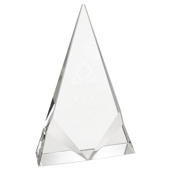 5" x 8" Crystal Triangle with Two Front Bevels Thumbnail