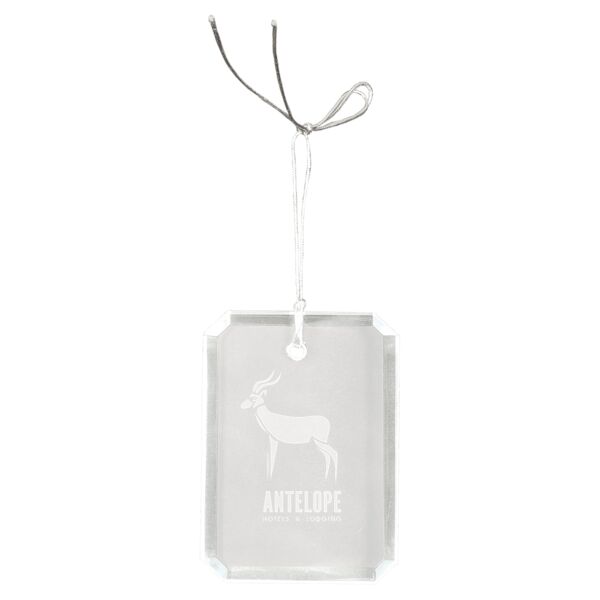 3" Crystal Rectangle Clipped Corner Ornament Thumbnail