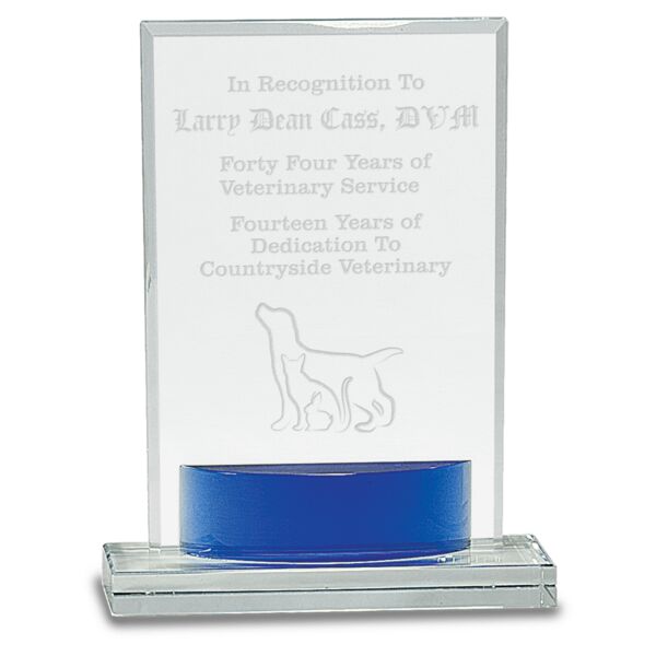 7 3/4" Crystal Rectangle with Accent Thumbnail