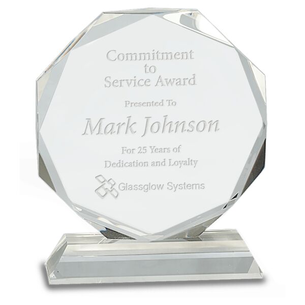 6" Crystal Octagon on Pedestal Base Thumbnail