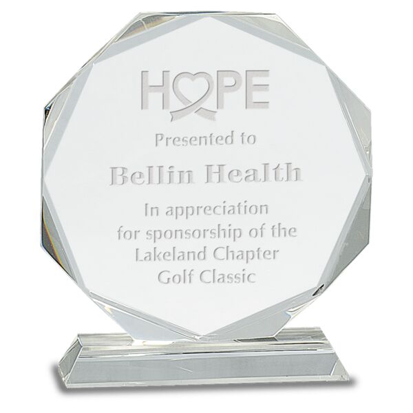 7 1/4" Crystal Octagon on Pedestal Base Thumbnail