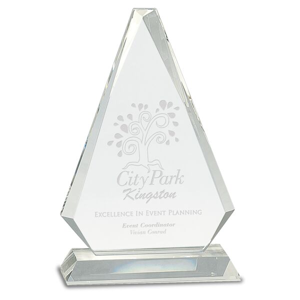 9 1/4" Crystal Triangle on Pedestal Base Thumbnail