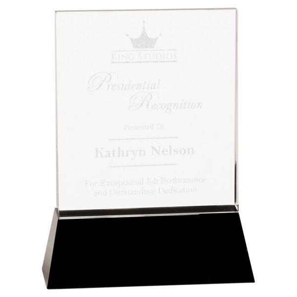 8" Crystal Rectangle Wedge on Base Thumbnail