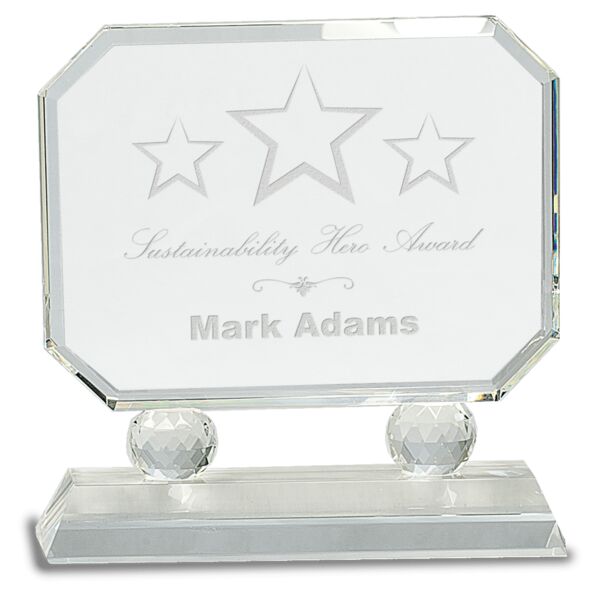 7" Rectangle Crystal on Pedestal Base Thumbnail