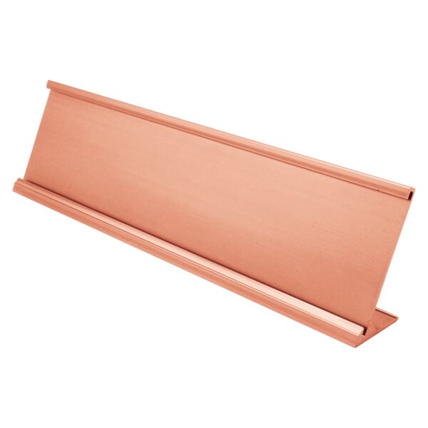 2" x 8", Polished , Kota Pro Aluminum Desk Holder, Fits 1/16" Thick Plastic Insert Thumbnail