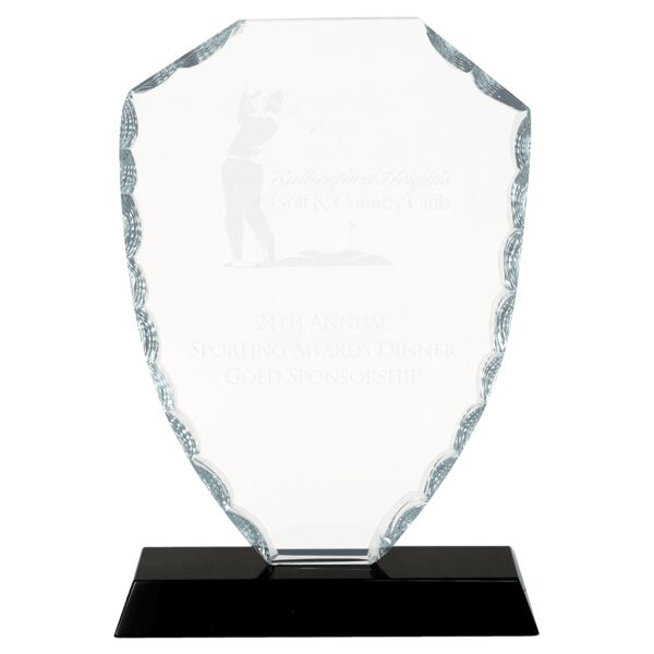 7 1/2" Shield Facet Glass on Base Thumbnail