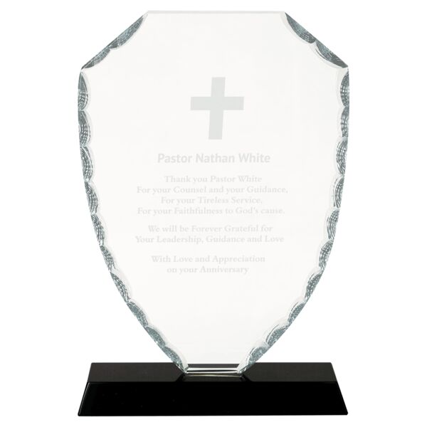 8 1/4" Shield Facet Glass on Base Thumbnail