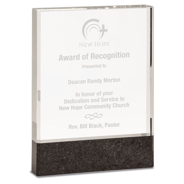 6" x 8" Fusion Crystal Award with Genuine Marble Thumbnail