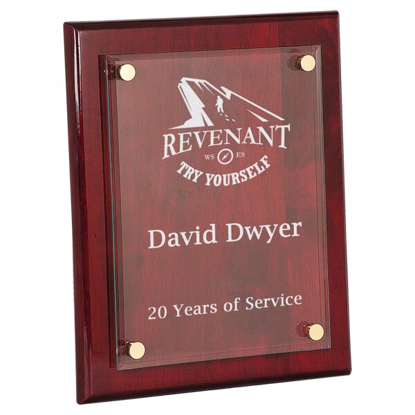 10 1/2" x 13" Piano Finish Floating Glass Plaque Thumbnail