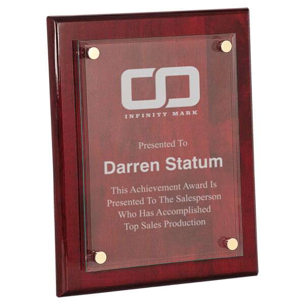 8" x 10" Piano Finish Floating Glass Plaque Thumbnail