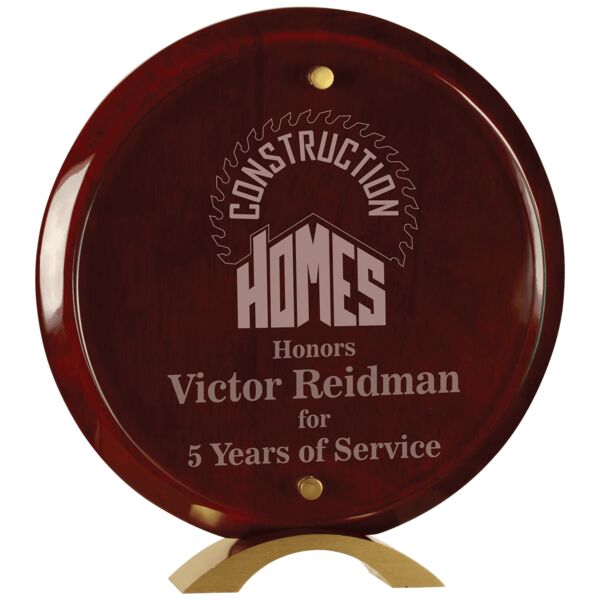 10" Round Piano Finish Floating Jade Glass Standup Thumbnail