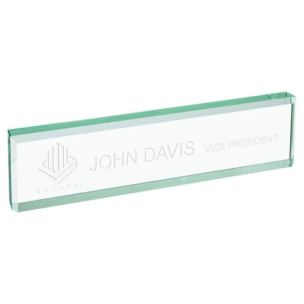 8" x 2" Jade Glass Desk Wedge Thumbnail