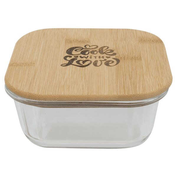 18 oz. Square Glass Container with Lid Thumbnail
