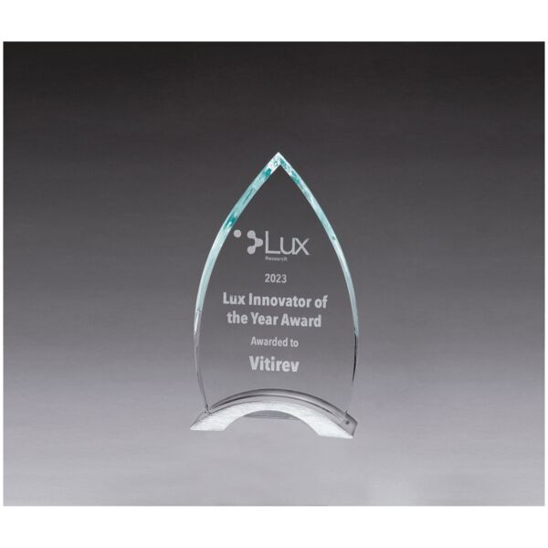 4 1/2" x 7 1/2" x 3/8" Thick Flame Series Glass Top with Aluminum Base Thumbnail