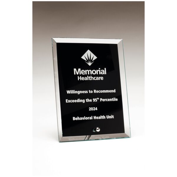 4" x 6" Glass Plaque with Painted Background, Silv er Plated Easel Post Thumbnail