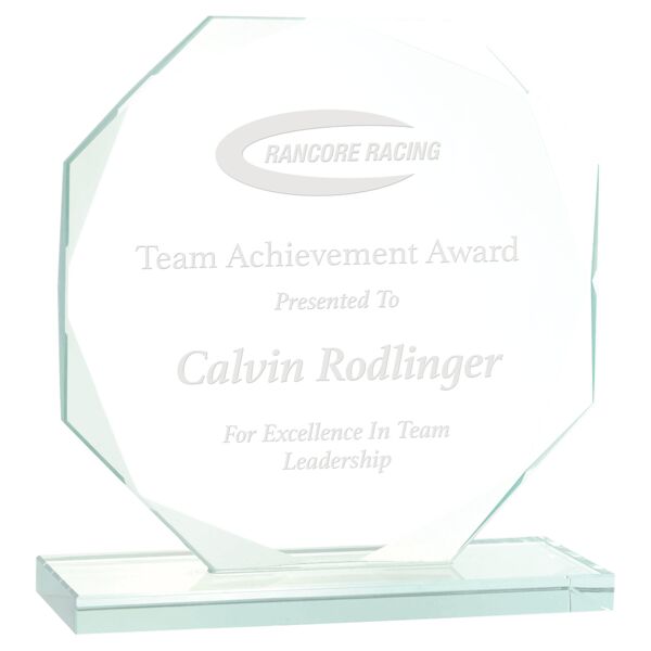 6" Octagon Jade Glass Award Thumbnail