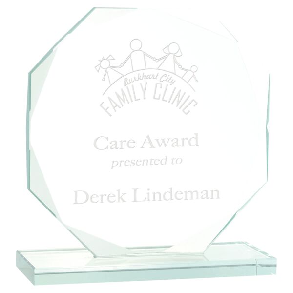 6 1/2" Octagon Jade Glass Award Thumbnail