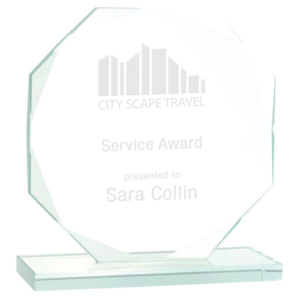 7 1/2" Octagon Jade Glass Award Thumbnail