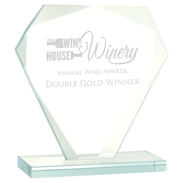 6 1/4" Cut Diamond Jade Glass Award Thumbnail