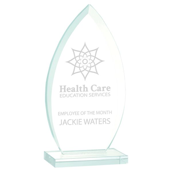 7" Oval Jade Glass Award Thumbnail