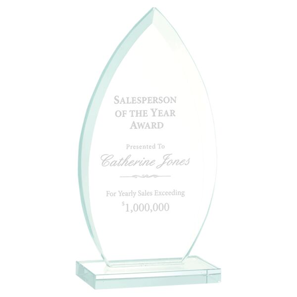 7 3/4" Oval Jade Glass Award Thumbnail