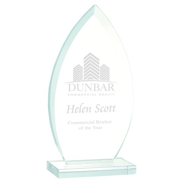 8 3/4" Oval Jade Glass Award Thumbnail