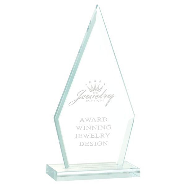 6 3/4" Triangle Jade Glass Award Thumbnail