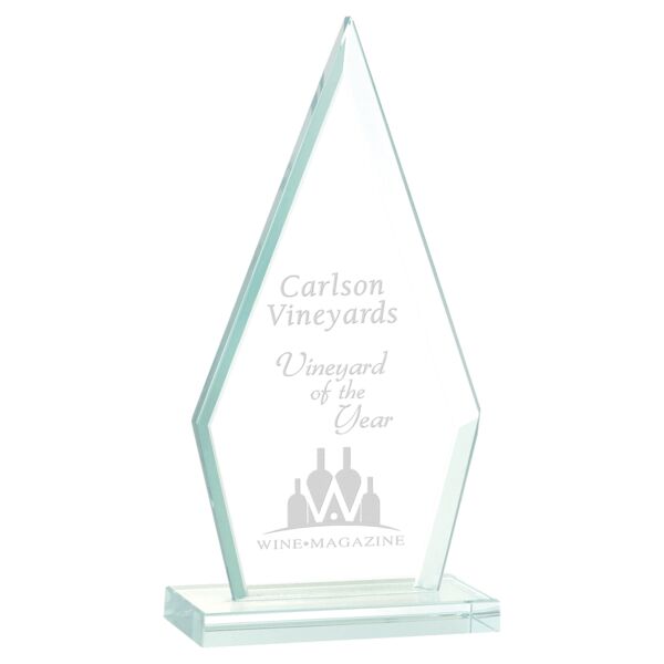 8 1/2" Triangle Jade Glass Award Thumbnail