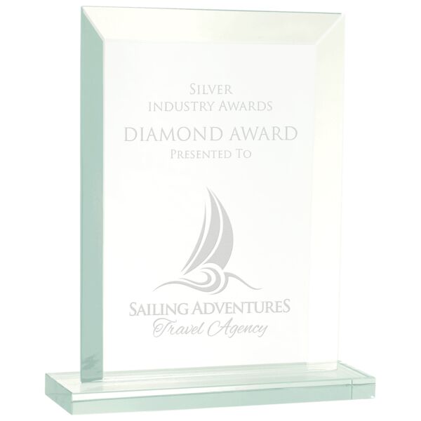 7 3/4" Rectangle Jade Glass Award Thumbnail